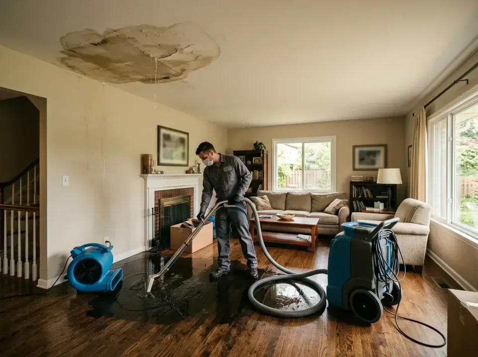 attic-pipe-burst-ceiling-drip-008 — frequently asked questions, Water Damage Restoration & Carpet Care in Lincoln, ND